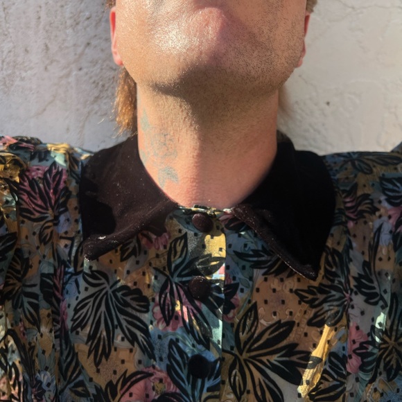 Vintage Burnout Velvet Confetti Color Babydoll Top - Picture 10 of 11